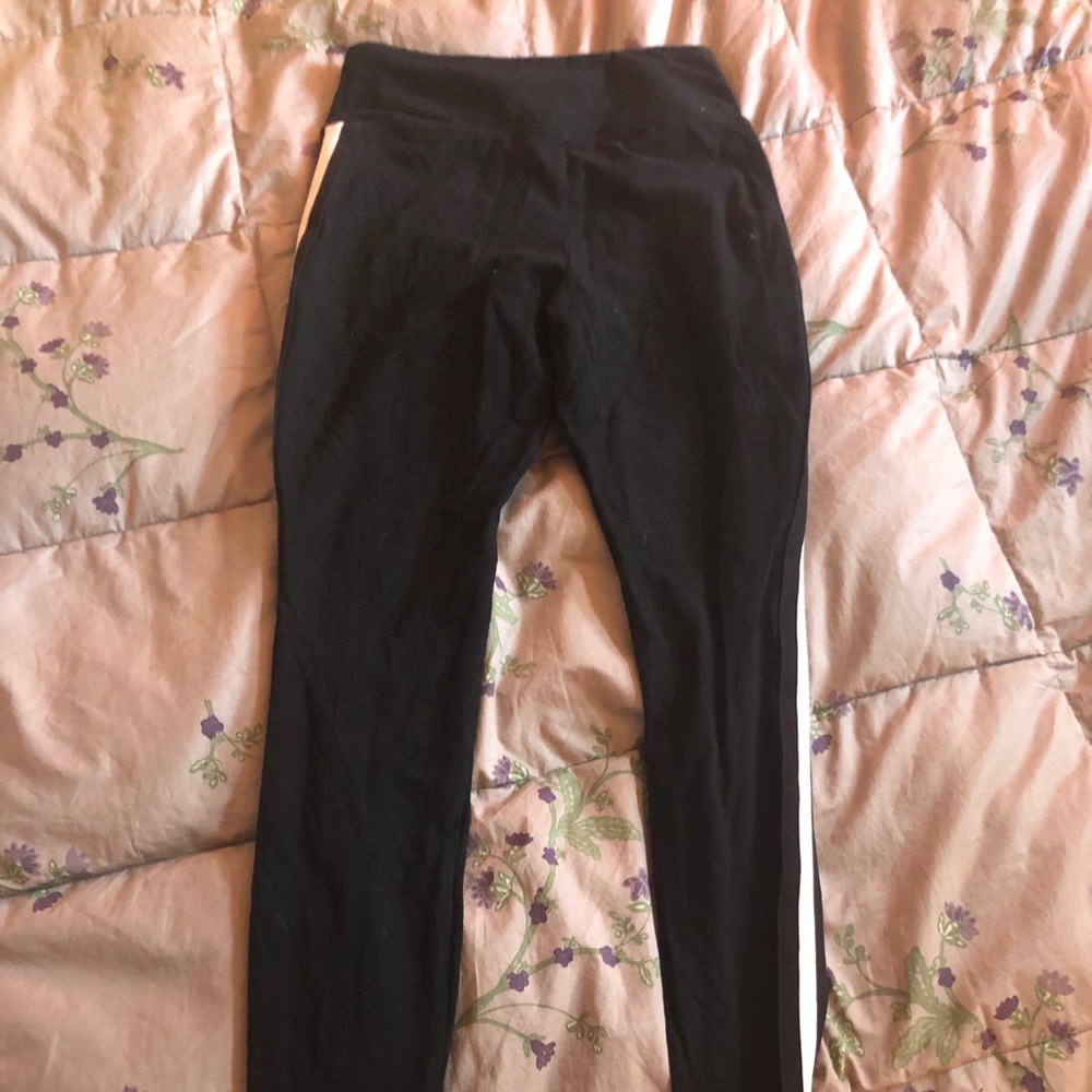 Black stripped leggings from Walmart.